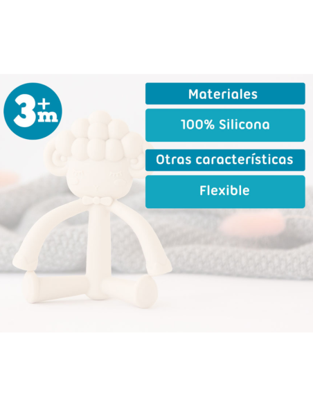 Mordedor de silicona ovejita blanca Kiokids