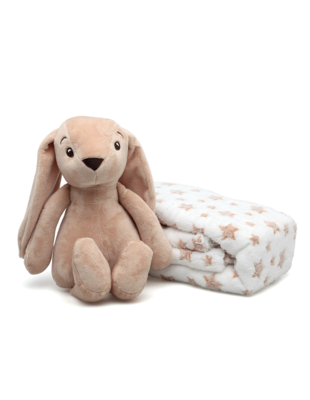 Peluche conejo verde con mantita | Kiokids - Nappy.es