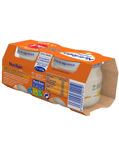 Pack 6 uds. Potitos Manzana, Naranja y Plátano con Galleta 120g +4M Nutribén