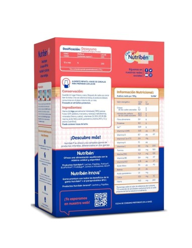 Oferta Desayuno copos de trigo y frutas (+6M) 750g Nutribén