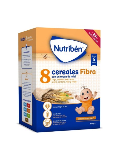 papilla-8-cereales-miel-fibra-nutriben-1.jpg – Vista frontal del pack doble.