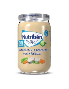 Oferta 6 potitos suprema merluza, zanahoria y guisantes Nutribén 2