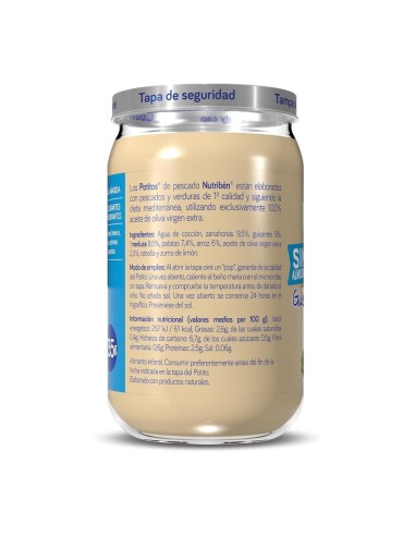 Oferta 6 potitos suprema merluza, zanahoria y guisantes Nutribén