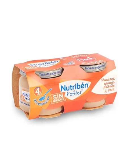 Oferta 6 Bipack potitos manzana, naranja, plátano y pera Nutribén