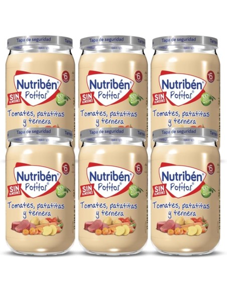 potito-tomate-patata-ternera-nutriben-1.jpg – Vista frontal del tarrito.