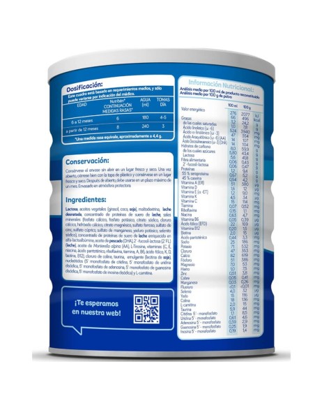 Leche Continuación 2 Nutribén 800gr 6M+ - Leche materna- Nappy.es