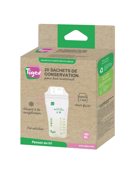 Bolsas de lactancia eco 180 ml (20 uds) Tigex