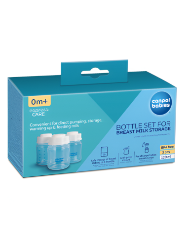 Botellas almacenaje leche materna 3 uds. Canpol Babies