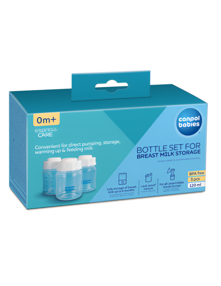 Botellas almacenaje leche materna 3 uds. Canpol Babies
