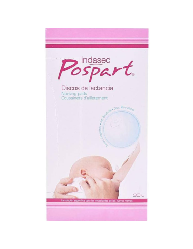 Discos lactancia postparto 30 uds. Indasec