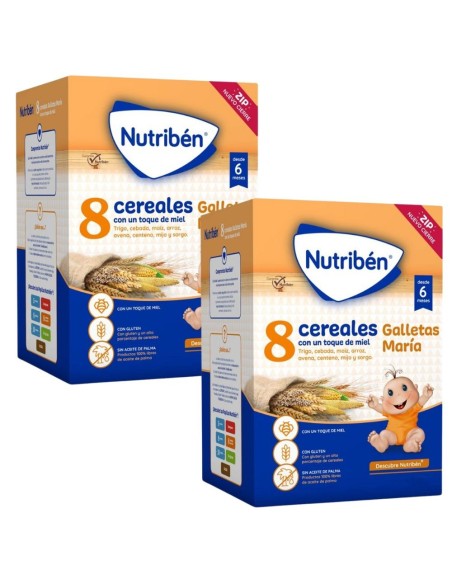 papilla-8-cereales-miel-galletas-maria-nutriben-1.jpg – Vista frontal del envase.