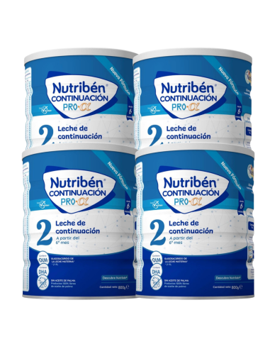 Pack 4 uds. Leche Continuación 2 Nutribén 800gr | Nutribén - Nappy.es