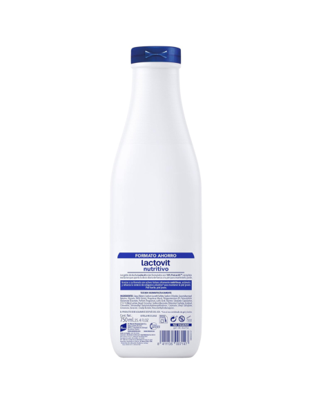 lactovit-gel-bano-nutritivo-750ml-2.jpg – Detalle de etiqueta y logotipo Lactovit.