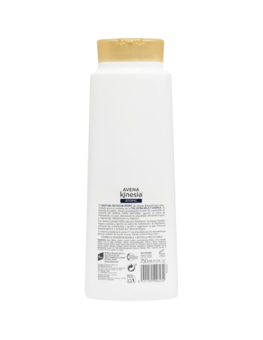 kinesia-oleogel-ducha-avena-750ml-2.jpg – Detalle de envase y etiqueta.