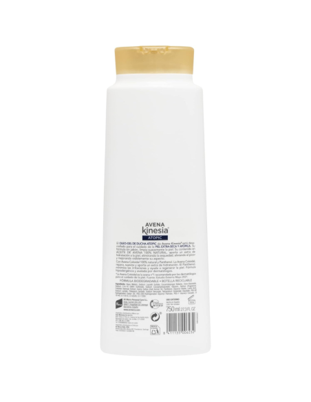 kinesia-oleogel-ducha-avena-750ml-2.jpg – Detalle de envase y etiqueta.