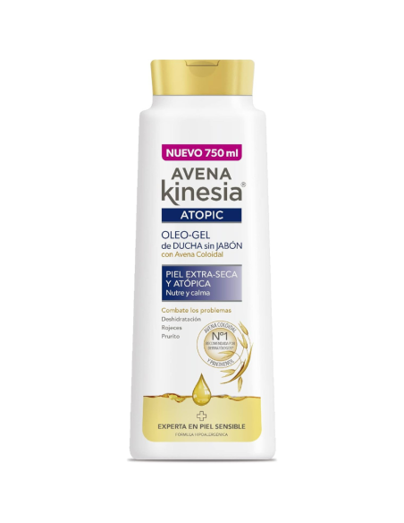 kinesia-oleogel-ducha-avena-750ml-1.jpg – Vista frontal Oleogel de Ducha Kinesia Avena 750 ml.