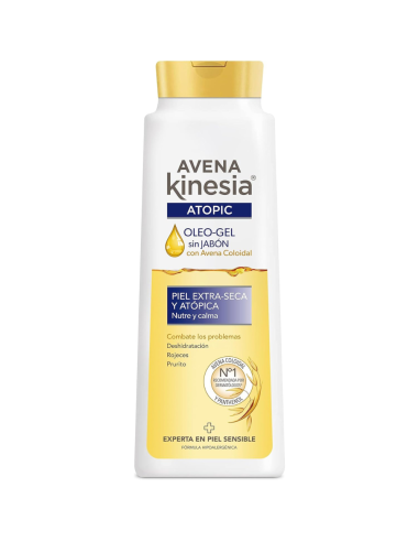 kinesia-oleogel-ducha-avena-750ml-1.jpg – Vista frontal Oleogel de Ducha Kinesia Avena 750 ml.
