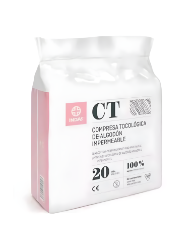 Compresa tocológica de algodón impermeable 20 uds Indas