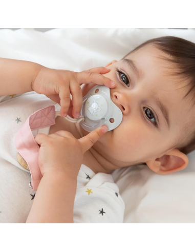 Pack 2 chupetes tetina ortodónticos 0-6 M silicona elefante KioKids