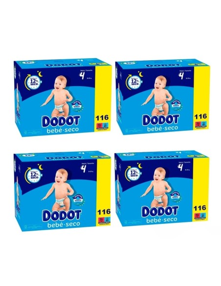 Pack 4 paquetes Dodot talla 4 bebe seco | Dodot - Nappy.es