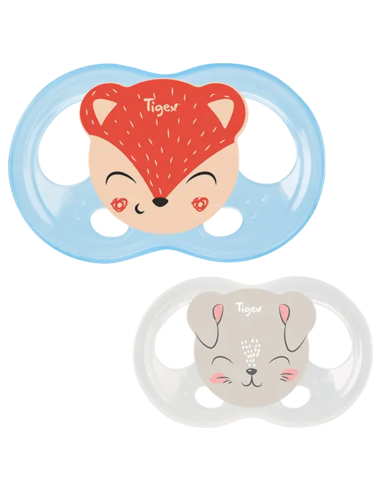 Pack de chupetes Soft Touch Conejo y Zorro (6-18M) Tigex