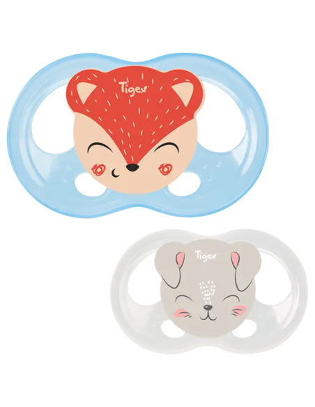 Pack de chupetes Soft Touch Conejo y Zorro (6-18M) Tigex