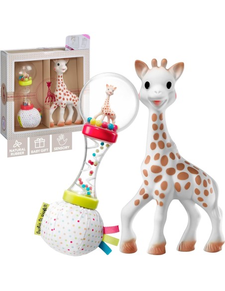 mi-primer-set-sophie-la-girafe-sonajero-maracas-1.jpg – Vista frontal del set completo.