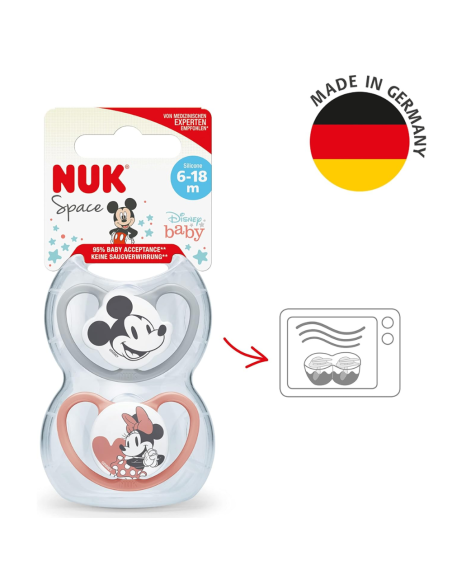 Pack chupetes Disney Mickey Mouse 6-18M NUK