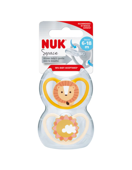 Chupete Space León/Sol Silicona pack 2 uds. (6-18M) NUK