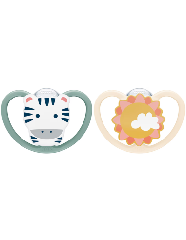 Chupete Space Zebra/Sol Silicona pack 2 uds. (18-36M) NUK