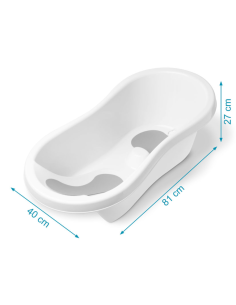 Bañera blanca evolutiva 80x28x40 cm | Kiokids - Nappy.es 2