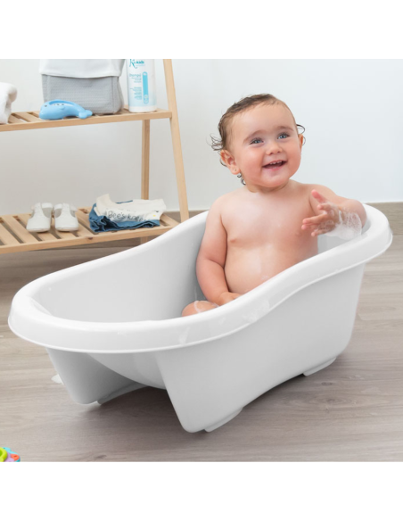 Bañera blanca evolutiva 80x28x40 cm | Kiokids - Nappy.es
