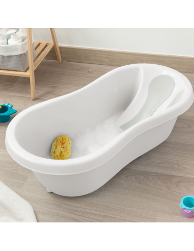 Bañera blanca evolutiva 80x28x40 cm | Kiokids - Nappy.es