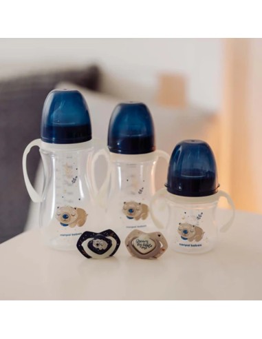 Biberón Anticólicos 120 ml con Asas Fluorescentes Canpol Babies (0–6m)