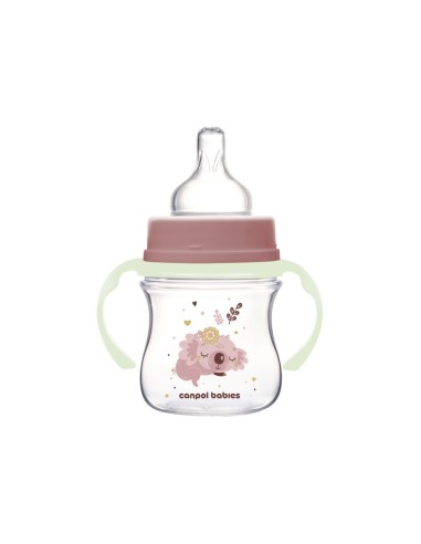 Biberón Anticólicos 120 ml con Asas Fluorescentes Canpol Babies (0–6m)