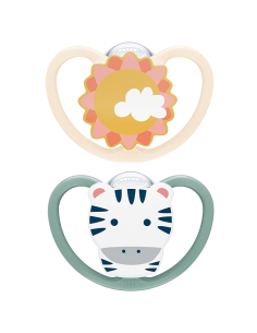 Chupete Space Zebra/Sol Silicona pack 2 uds (6-18M) NUK
