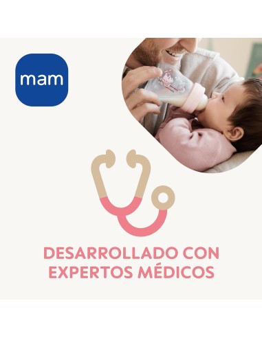 Biberón Cristal color azul 260ml Mam Baby