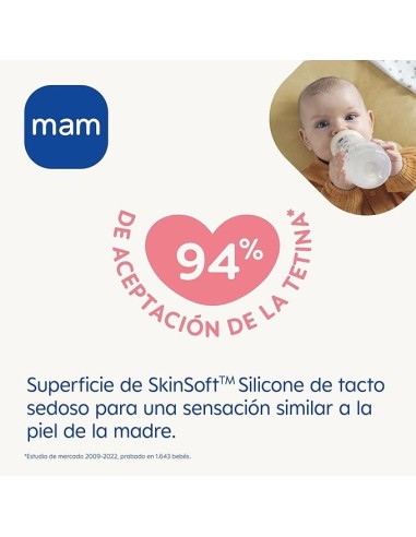 Biberón Easy Active color rosa 330ml Mam Baby