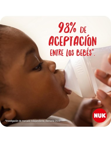 Biberón Perfect Match PP "arcoíris" Flujo M con Control de Temperatura +3m 260ml NUK