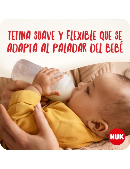 Biberón Perfect Match PP "arcoíris" Flujo M con Control de Temperatura +3m 260ml NUK