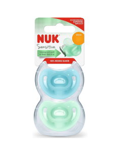 Pack de chupetes sensitive 6-18M azul y verde NUK