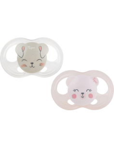 Pack de chupetes Soft Touch Osa y Conejo 0-6M Tigex