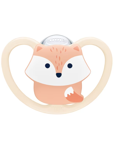 Chupete Space Zorro/Arcoíris Silicona pack 2 uds (0-6M) NUK