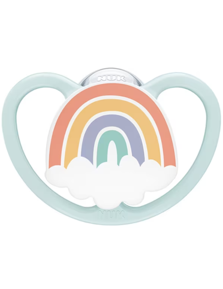 Chupete Space Zorro/Arcoíris Silicona pack 2 uds (0-6M) NUK