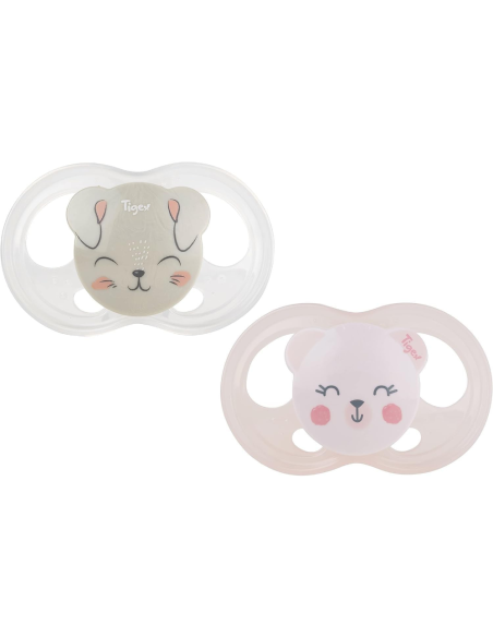 Pack de chupetes Soft Touch Osa y Conejo 6-18M Tigex