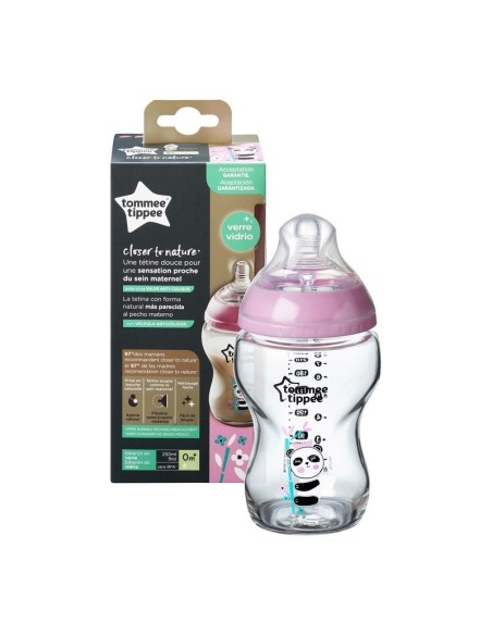 Comprar Biberón de cristal rosa Closer nature 250 ml - Tommee Tippee