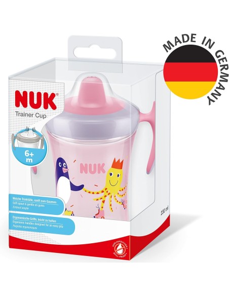 Taza de entrenamiento color rosa 6M+ 230ml NUK