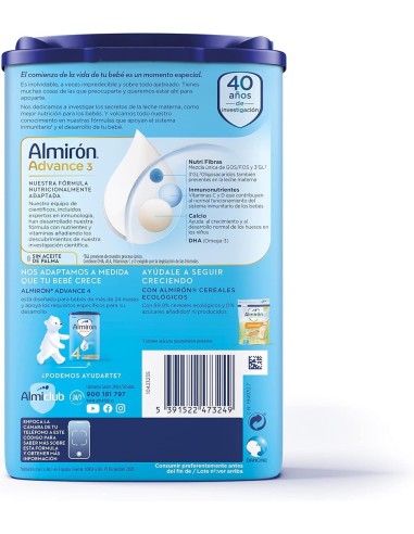 almiron-advance-3-800g-2.jpg – Detalle del logotipo y beneficios.