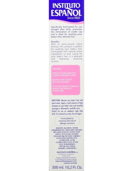 Champú extra suave línea bebé 300ml. Instituto Español