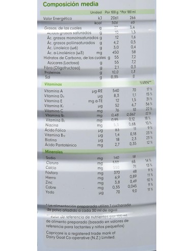 Oferta Capricare 3 Leche de crecimiento 800g. +12M. Capricare